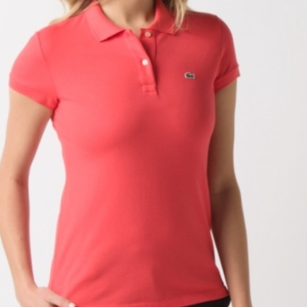 Lacoste‎ Women's   Peach Pink Polo Tee